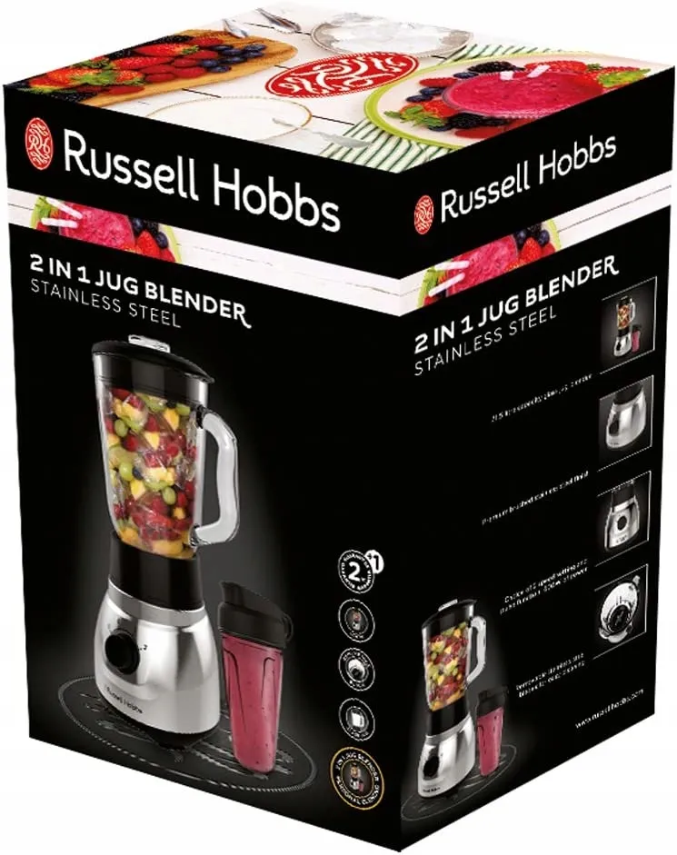 RUSSELL HOBBS Blender 2-in-1 1,5L Smoothie Maker 0,6L BPA-vrij — foto 11
