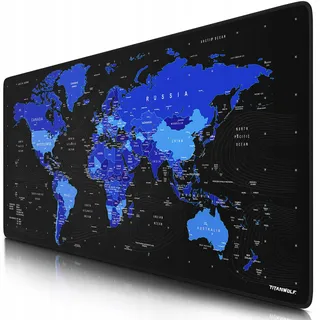TITANWOLF XXL Muismat 900x400mm Antislip Wereldkaart — miniatuur 1
