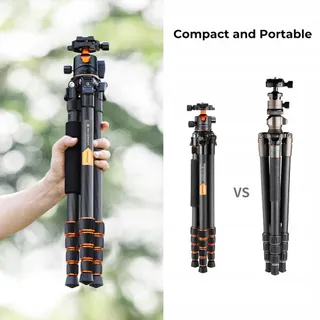 K&F CONCEPT Carbon Camerastatief 62 Inch met Monopod 360°