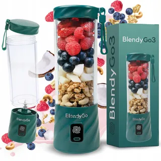 BLENDYGO 3 Mini Draagbare Smoothieblender USB-C 550ml Flesgroen — miniatuur 1