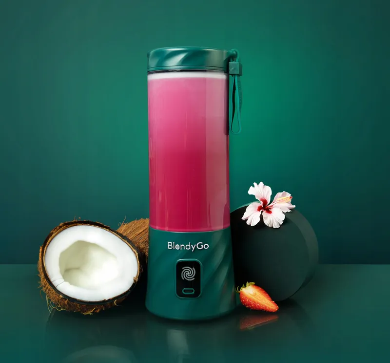 BLENDYGO 3 Mini Draagbare Smoothieblender USB-C 550ml Flesgroen — foto 2