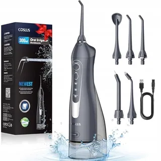 COSLUS Draadloze Monddouche 300ml IPX7 Reis Grijs