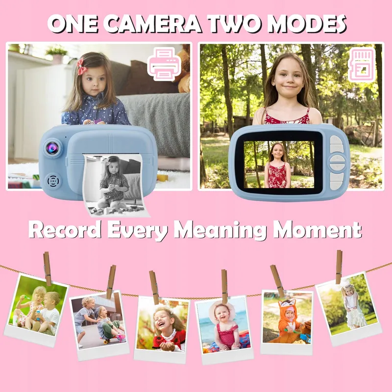 GLOBALCROWN Digitale Kindercamera met Printpapier en 32GB Kaart — foto 7