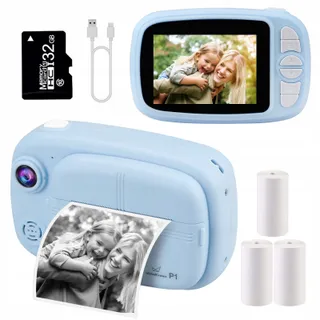 GLOBALCROWN Digitale Kindercamera met Printpapier en 32GB Kaart — miniatuur 1