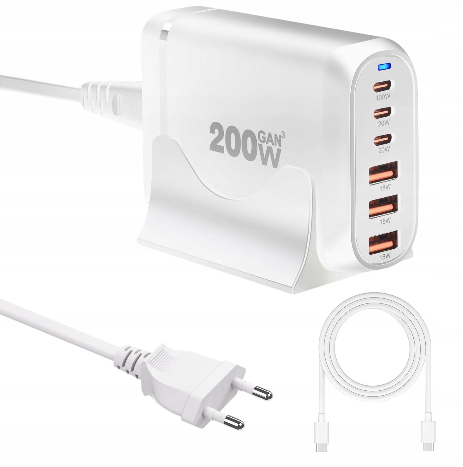 QUTIASE 6-Poorts 200W USB C Snellader iPhone iPad MacBook