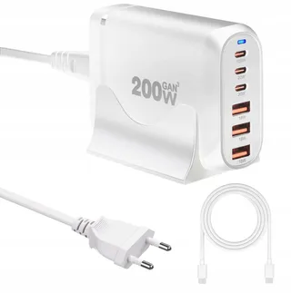 QUTIASE 6-Poorts 200W USB C Snellader iPhone iPad MacBook