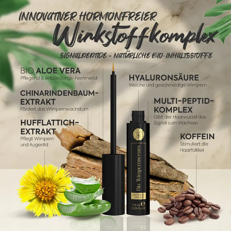 BIO Wimperserum Hormoonvrij Peptiden Cafeïne Biotine 7,5ml — foto 4