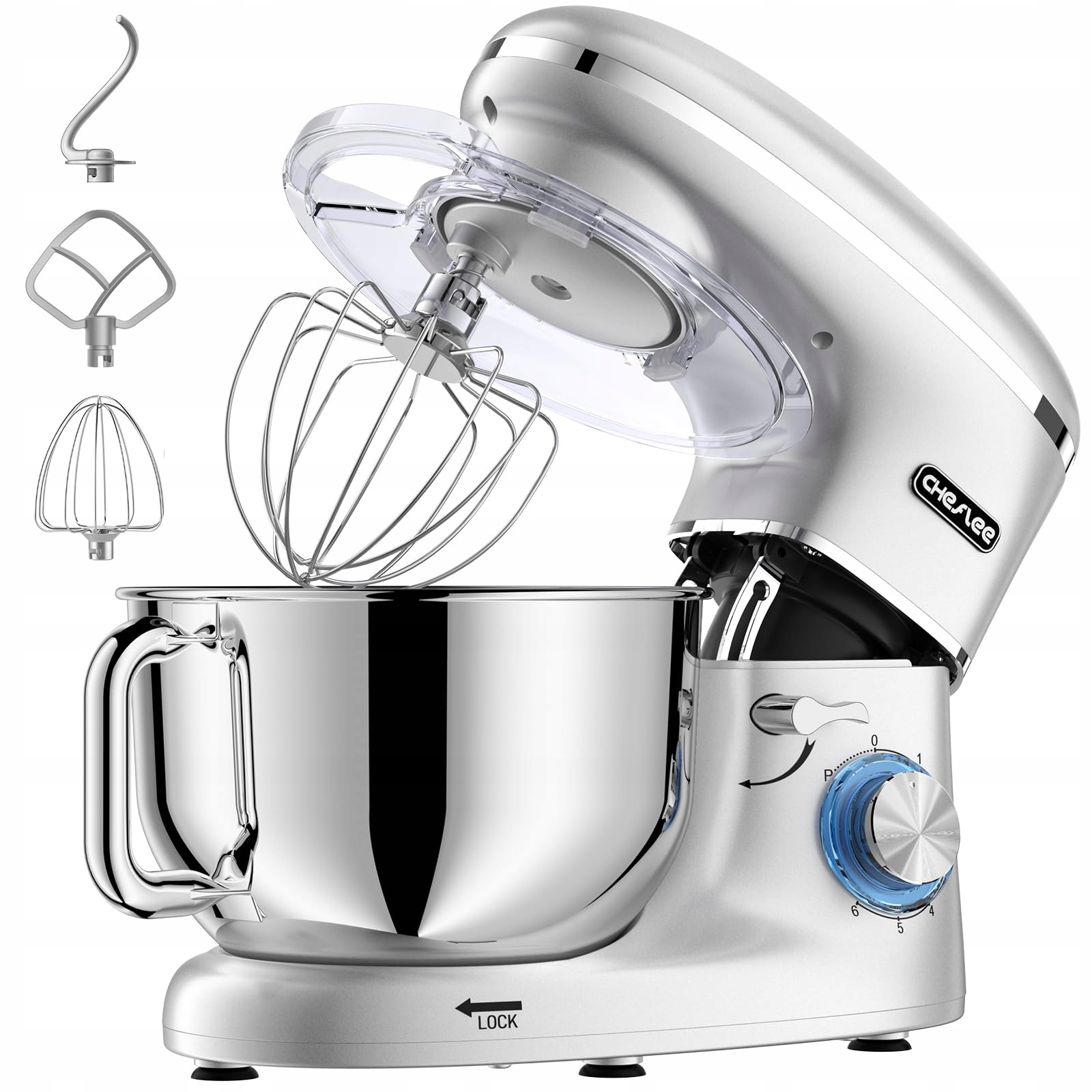 CHEFLEE Keukenrobot 1500W 6.2L RVS Kom 6 Snelheden Stil
