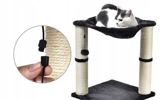 Krabpaal Kattenboom Hangmat Huisje 3-in-1 XL Grijs — miniatuur 3