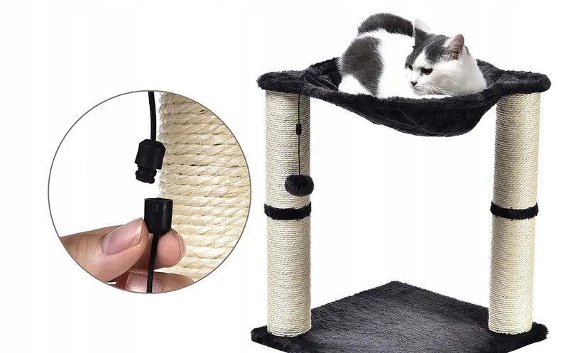 Krabpaal Kattenboom Hangmat Huisje 3-in-1 XL Grijs — foto 3