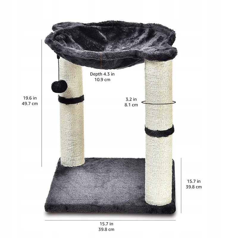Krabpaal Kattenboom Hangmat Huisje 3-in-1 XL Grijs — foto 4
