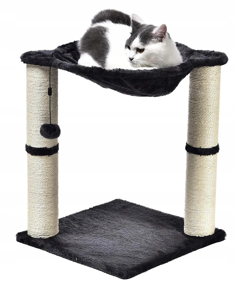 Krabpaal Kattenboom Hangmat Huisje 3-in-1 XL Grijs — foto 2