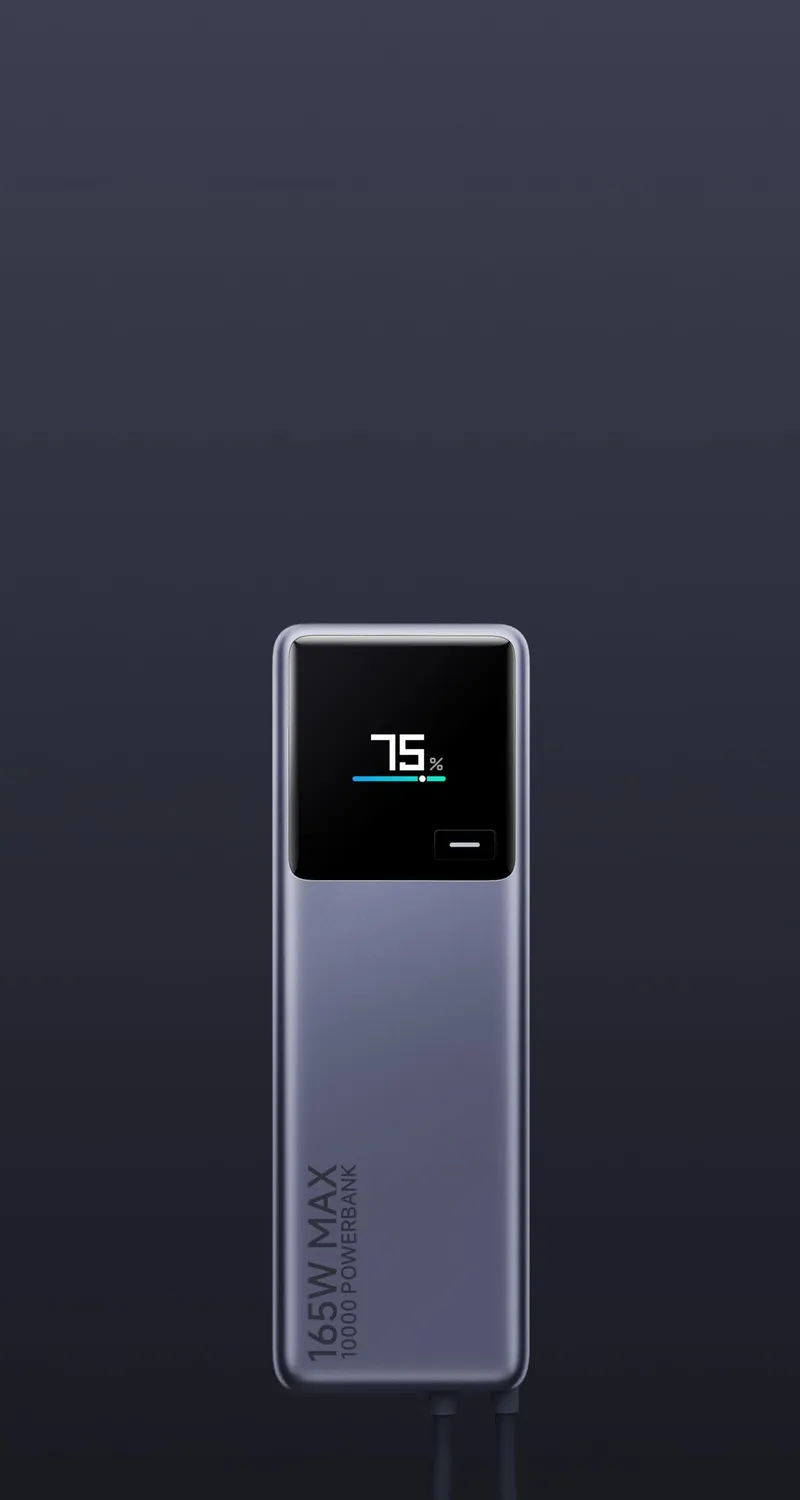 XIAOMI Powerbank 165W 10000mAh USB-C 120W Snelladen β foto 5