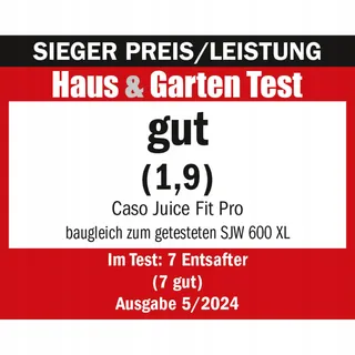 CASO Juice Fit Pro Slow Juicer 40rpm 130mm Zwart — miniatuur 3