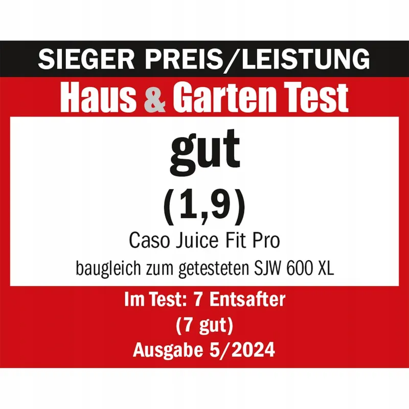 CASO Juice Fit Pro Slow Juicer 40rpm 130mm Zwart — foto 3