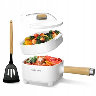AUDECOOK Elektrische Hot Pot 2L Multicooker 350W/800W Wit