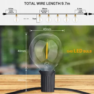 AVOALRE Tuinverlichting Lichtketting 30+3 G40 IP44 — miniatuur 4