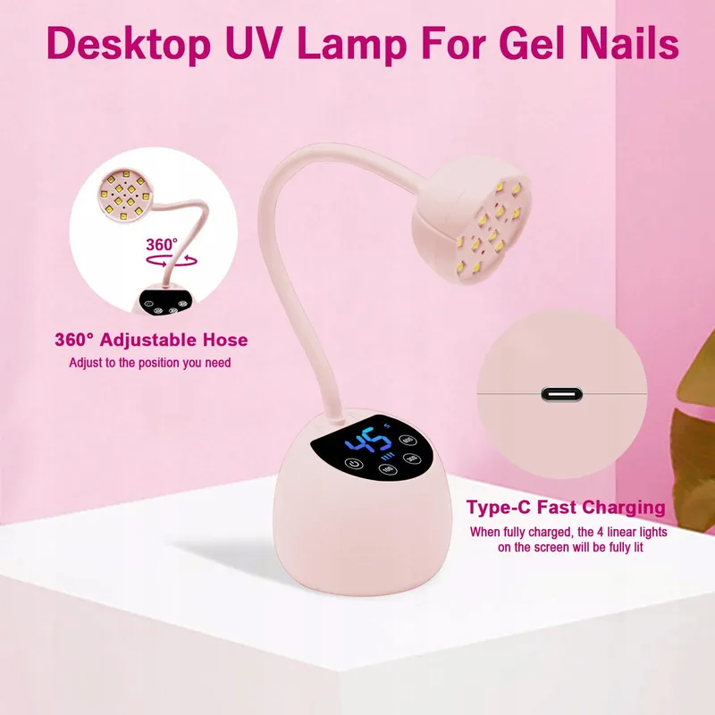 CGBE Mini UV Lamp Voor Nagels Auto-sensor LCD 36W 12 LED — foto 5