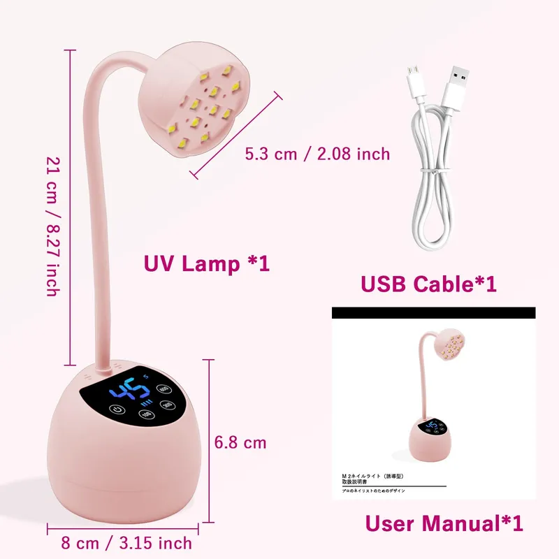 CGBE Mini UV Lamp Voor Nagels Auto-sensor LCD 36W 12 LED — foto 7