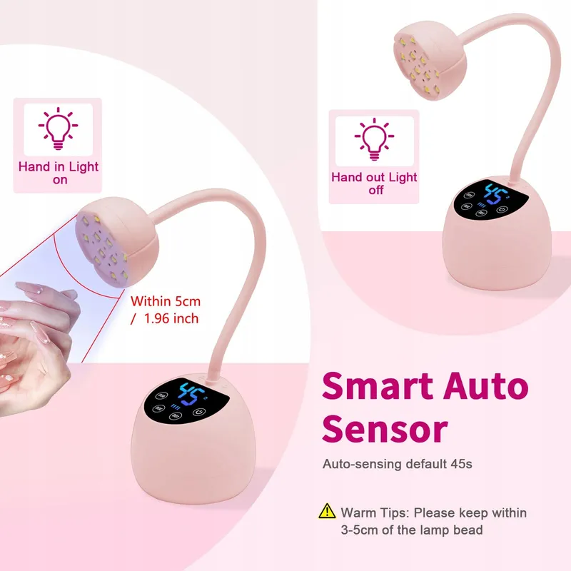 CGBE Mini UV Lamp Voor Nagels Auto-sensor LCD 36W 12 LED — foto 3