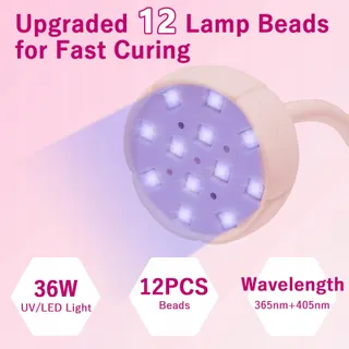 CGBE Mini UV Lamp Voor Nagels Auto-sensor LCD 36W 12 LED — miniatuur 4