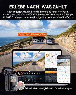VANTRUE E360 ACE Dashcam 360° 5.2K HDR Nachtzicht App — miniatuur 6