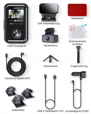 VANTRUE E360 ACE Dashcam 360° 5.2K HDR Nachtzicht App — miniatuur 9