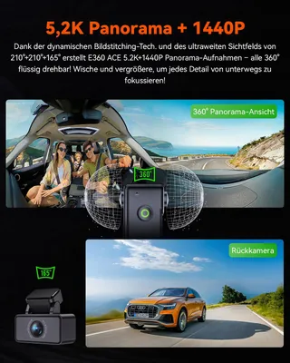 VANTRUE E360 ACE Dashcam 360° 5.2K HDR Nachtzicht App — miniatuur 2