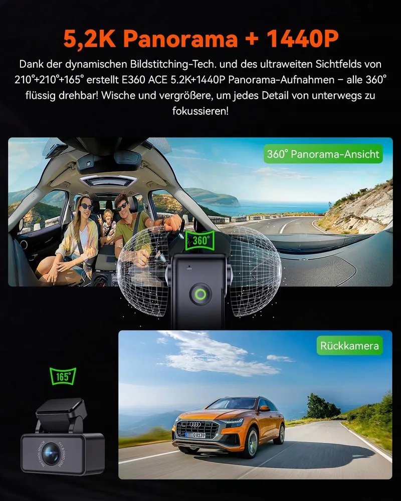 VANTRUE E360 ACE Dashcam 360° 5.2K HDR Nachtzicht App — foto 2