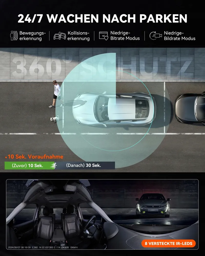 VANTRUE E360 ACE Dashcam 360° 5.2K HDR Nachtzicht App — foto 7