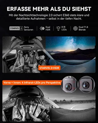 VANTRUE E360 ACE Dashcam 360° 5.2K HDR Nachtzicht App — miniatuur 4