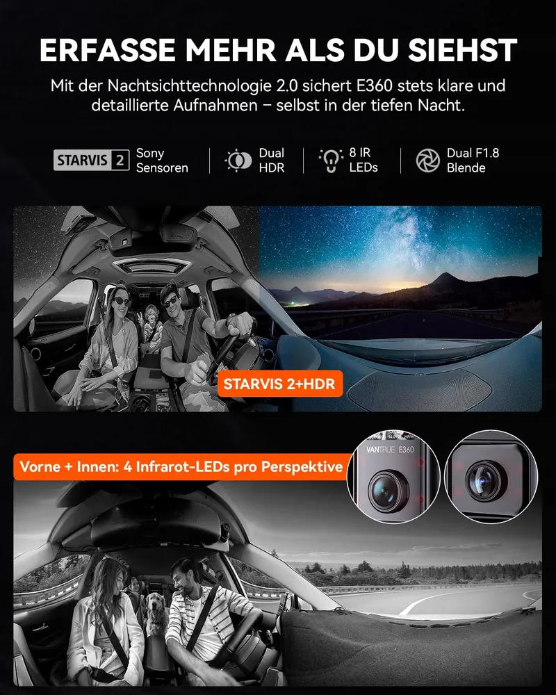 VANTRUE E360 ACE Dashcam 360° 5.2K HDR Nachtzicht App — foto 4