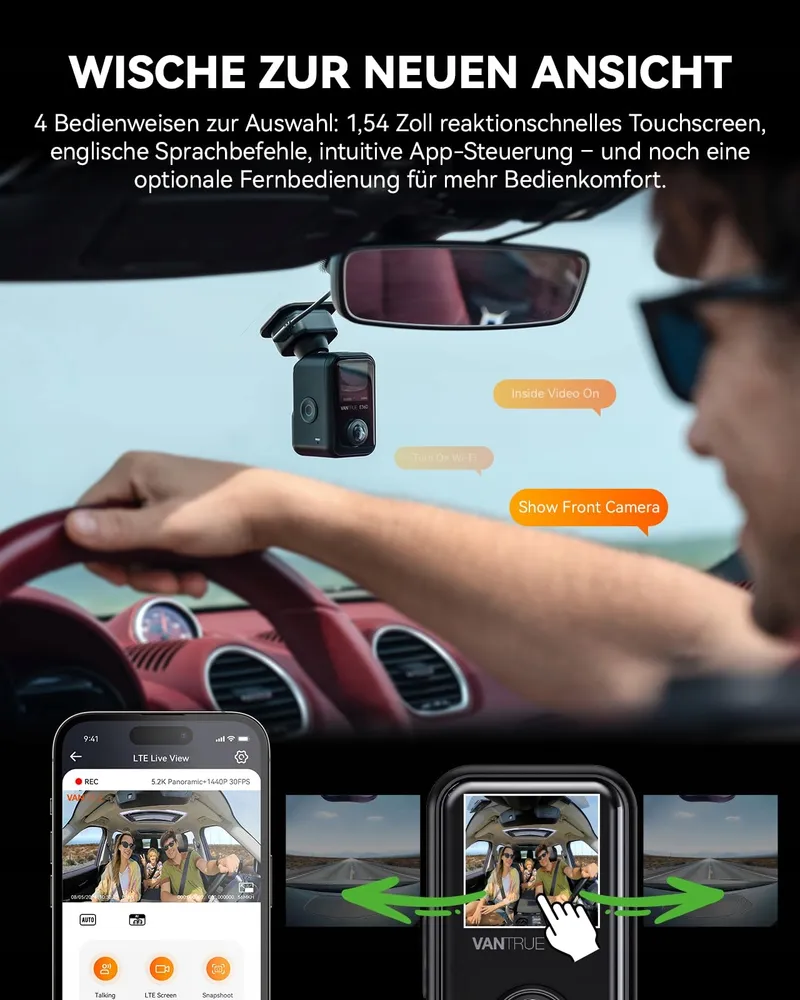 VANTRUE E360 ACE Dashcam 360° 5.2K HDR Nachtzicht App — foto 5
