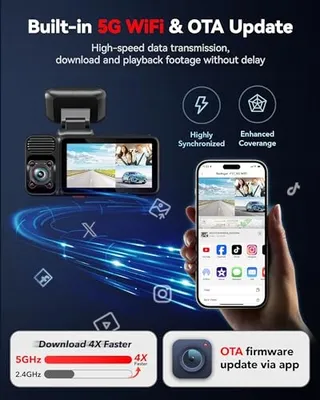 REDTIGER F17 Dashcam 4K 3-Kanaals GPS WiFi 64GB IR Nachtzicht — miniatuur 3