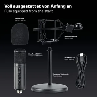 DOCKIN MP2000 USB Microfoon PC Gaming Podcast Streaming — miniatuur 7