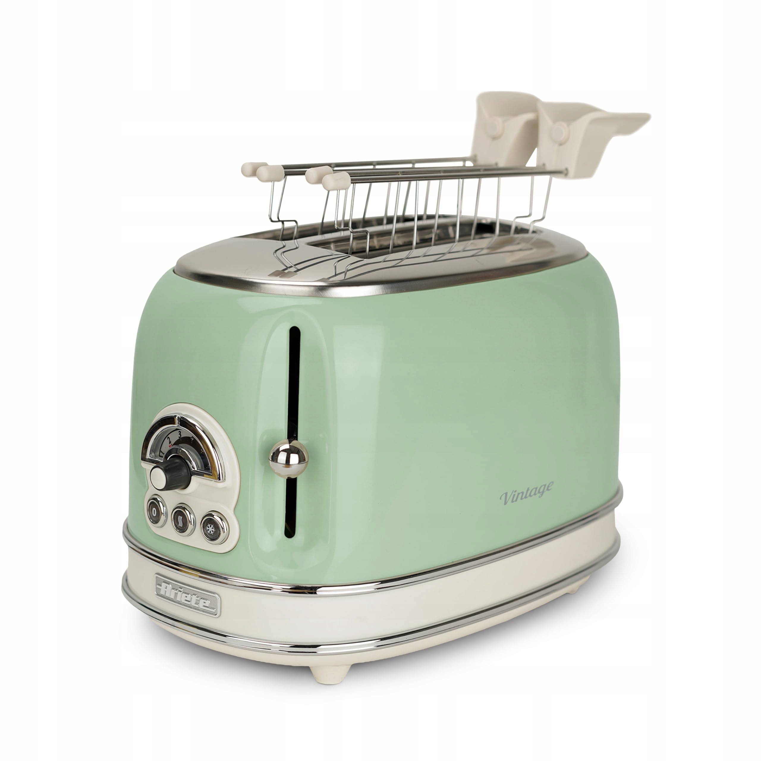 ARIETE Vintage Retro Broodrooster 2-Sneden 6 Standen 810W Roestvrij Staal
