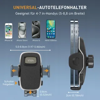 YISH Autotelefoonhouder Ventilatie 360° Draaibaar — miniatuur 7
