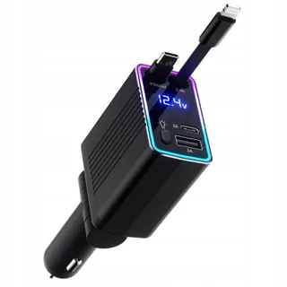 massway Sigarettenaansteker USB C 120W Intrekbare Autolader