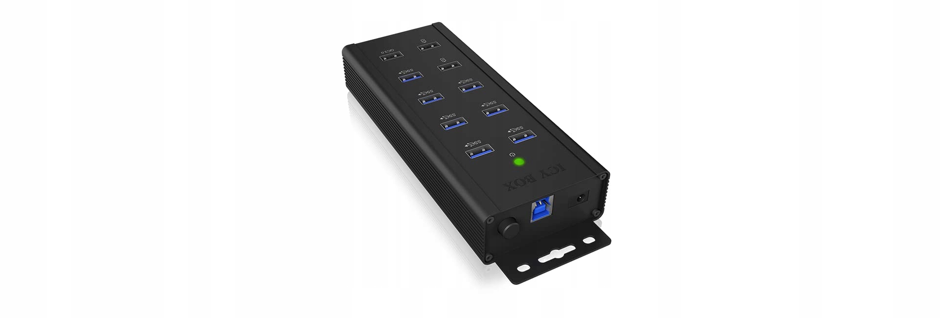 ICY BOX 7-Poorts USB 3.0 Hub Quick Charge Wandmontage Aluminium