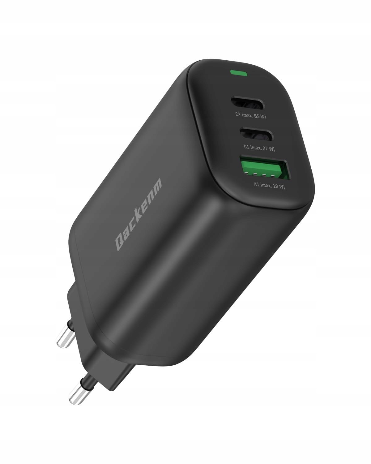 QACKENM GaN USB C 65W Oplader 3-Poorts MacBook iPhone iPad
