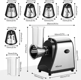 COOCHEER YF002 Elektrische Groentesnijder 250W 5 Messen — miniatuur 2