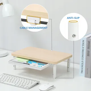 ETHU Ergonomische Monitorstandaard Verstelbare Hoogte met Lade — miniatuur 5