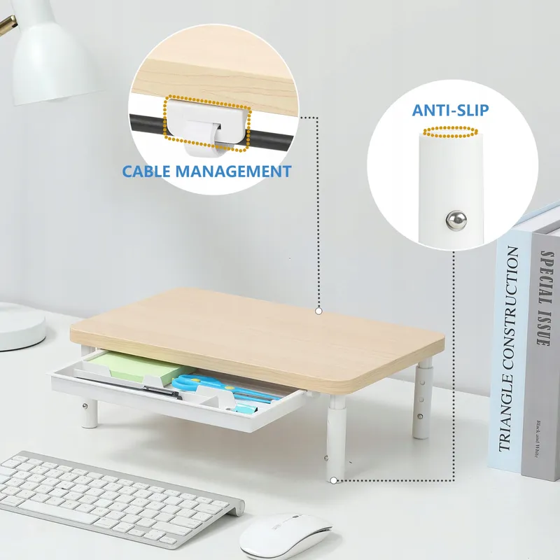 ETHU Ergonomische Monitorstandaard Verstelbare Hoogte met Lade — foto 5