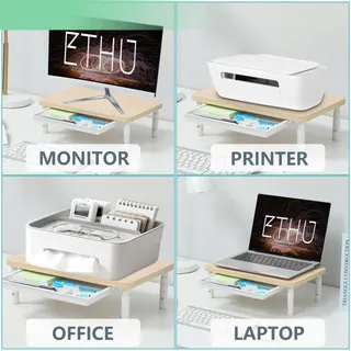 ETHU Ergonomische Monitorstandaard Verstelbare Hoogte met Lade — miniatuur 6