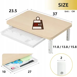 ETHU Ergonomische Monitorstandaard Verstelbare Hoogte met Lade — miniatuur 2