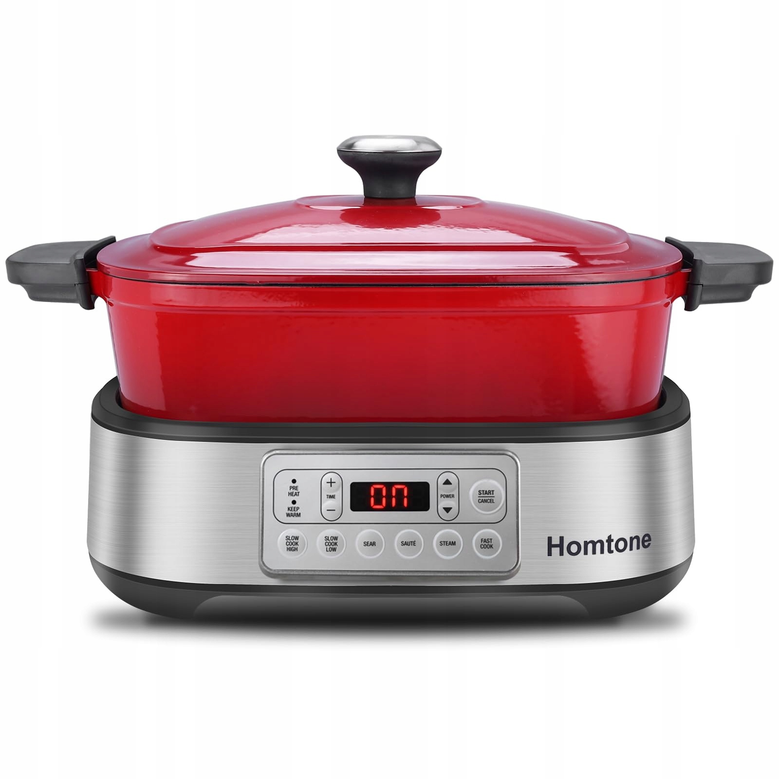 HOMTONE Slowcooker 6-in-1 5,5L Programmeerbaar Keramisch Rood