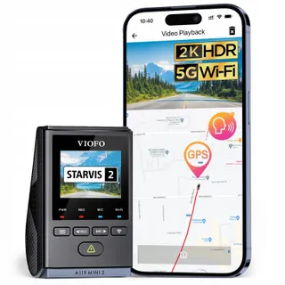 VIOFO A119 Mini 2 Dashcam 2K 60fps HDR GPS WiFi STARVIS 2 — miniatuur 1