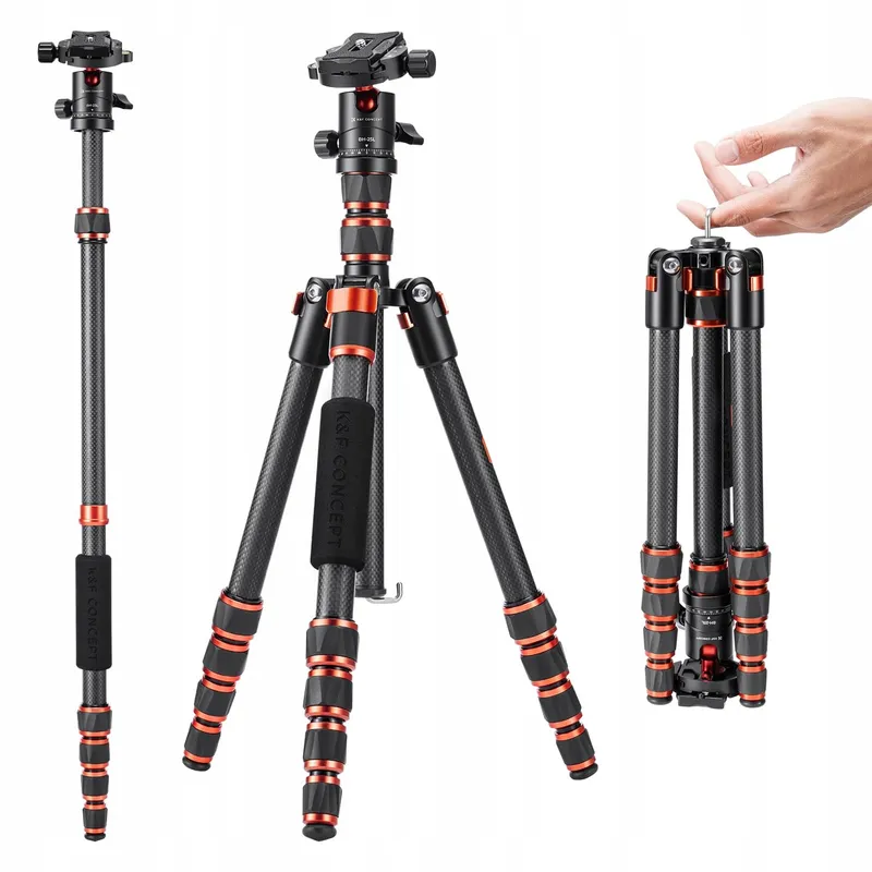 K&F CONCEPT Carbon Statief 152cm Licht 360° Kop DSLR — foto 1