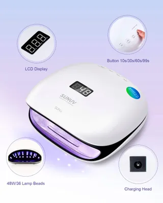 SUNUV UV LED Nagellamp 48W Sensor LCD Scherm — miniatuur 3