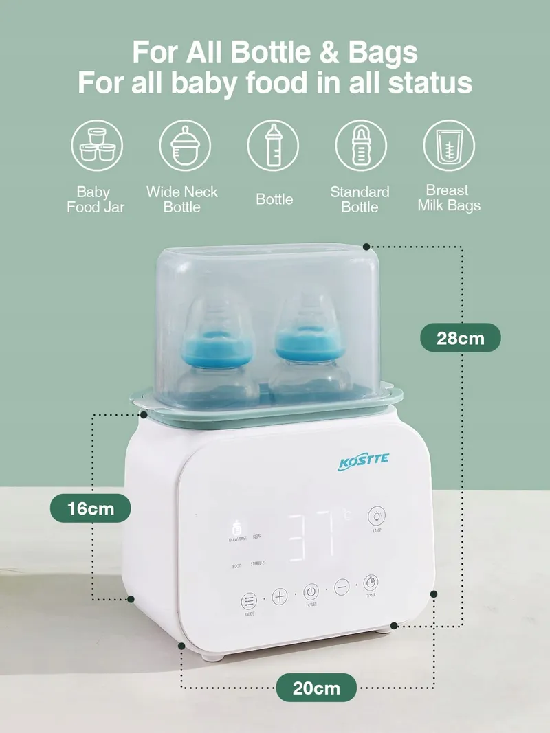 KOSTTE Flessenwarmer 10-in-1 Met Ontdooifunctie Voor Baby's — foto 2
